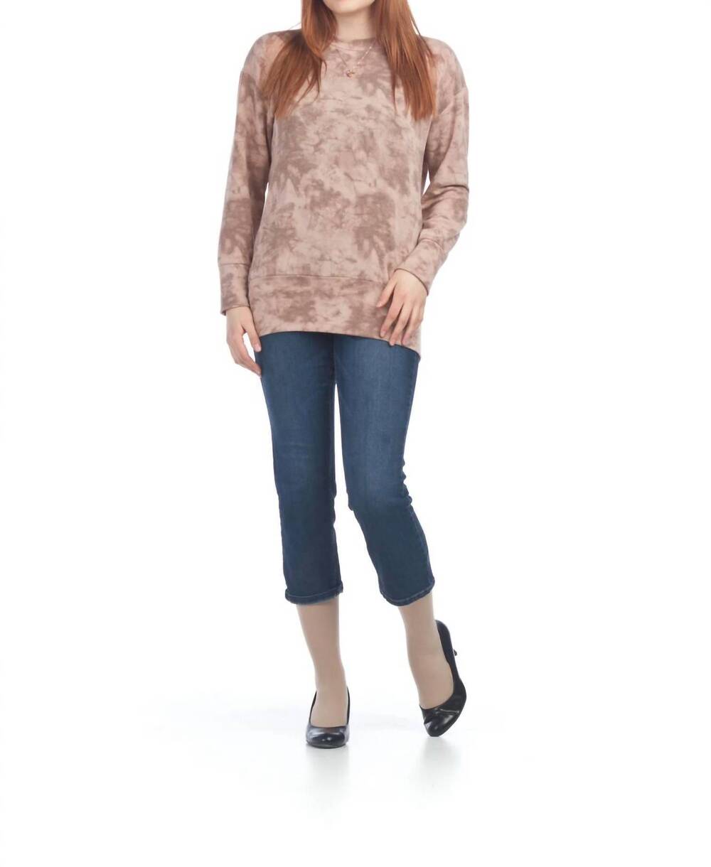 NEW PAPILLON tie dye banded sweater in blush